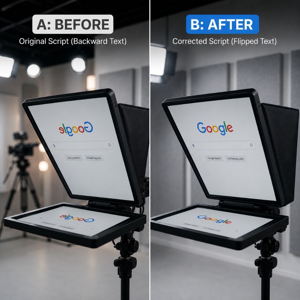 FlipMyScreen YouTube Teleprompter Setup